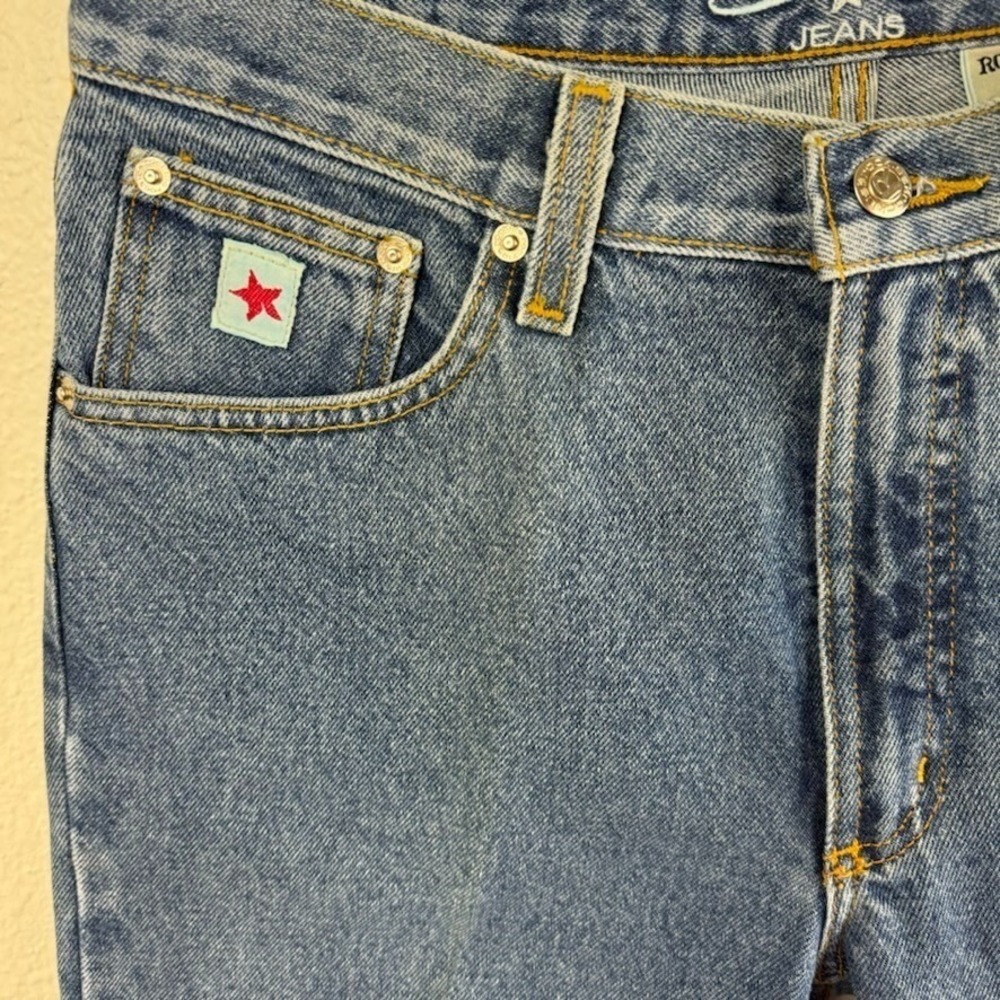 Rocky Mountain Rockies Relaxed Jeans Womens 11R Blue Denim Starched VTG - Picture 3 of 9